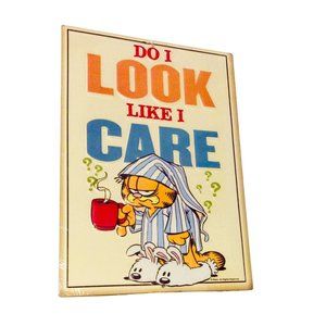 Garfield Cat - Do I Look Like I Care Metal Sign Vintage Design
